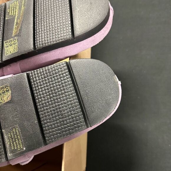 New Free People Shearling After Riding Mules 8.5 Lavender Suede - Picture 7 of 8